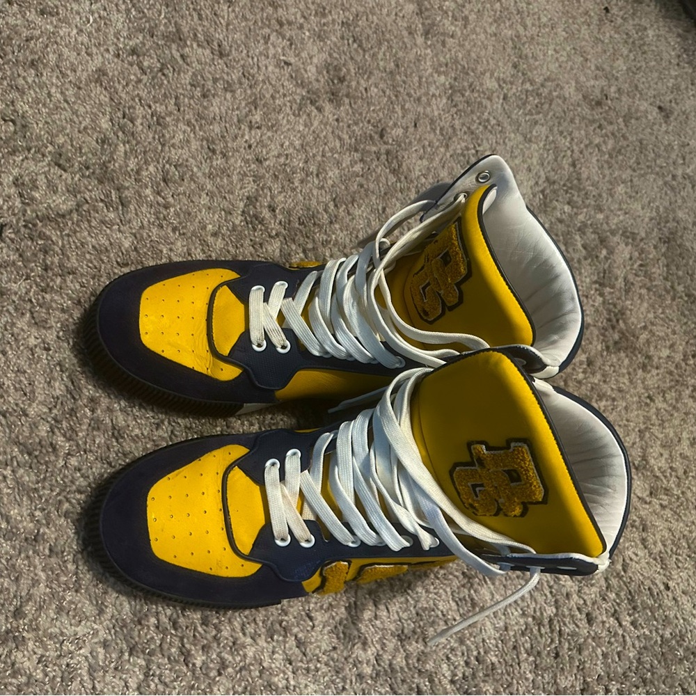 Gold and Blue Dolce and Gabbana premium exclusive high top sneakers